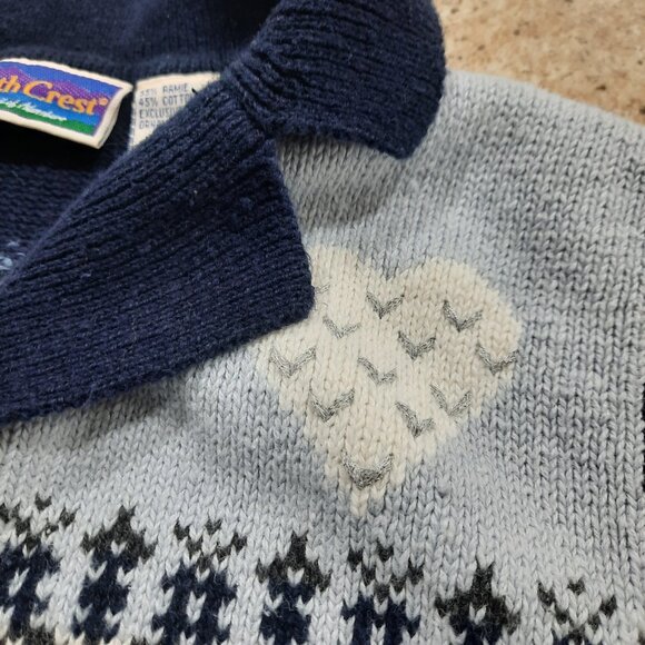 Vtg 90s winter theme knit vest - North Crest brand - Picture 5 of 11